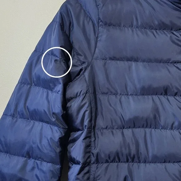 Eddie Bauer EB650 Down Puffer Jacket Mens Size Large Blue Full Zip Coat Outdoors - Picture 9 of 9